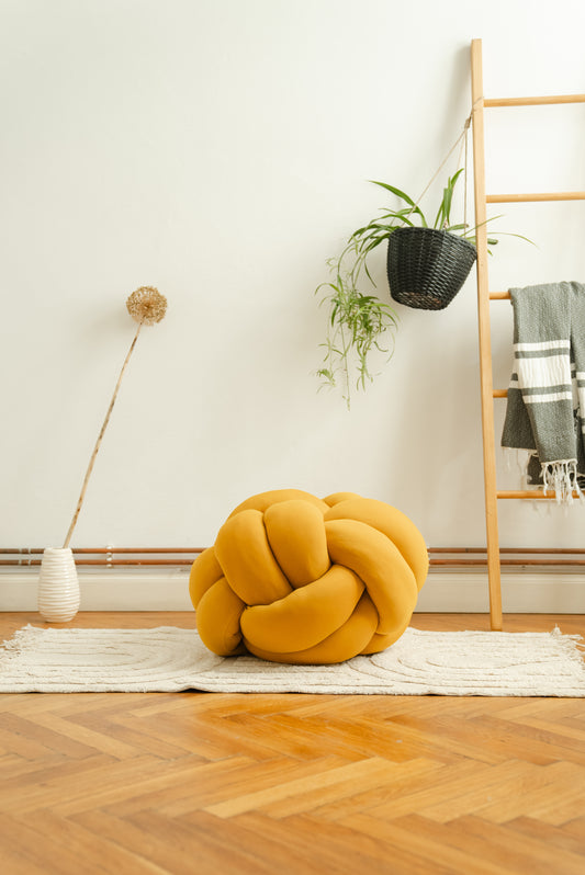 Knot pouf Mustard