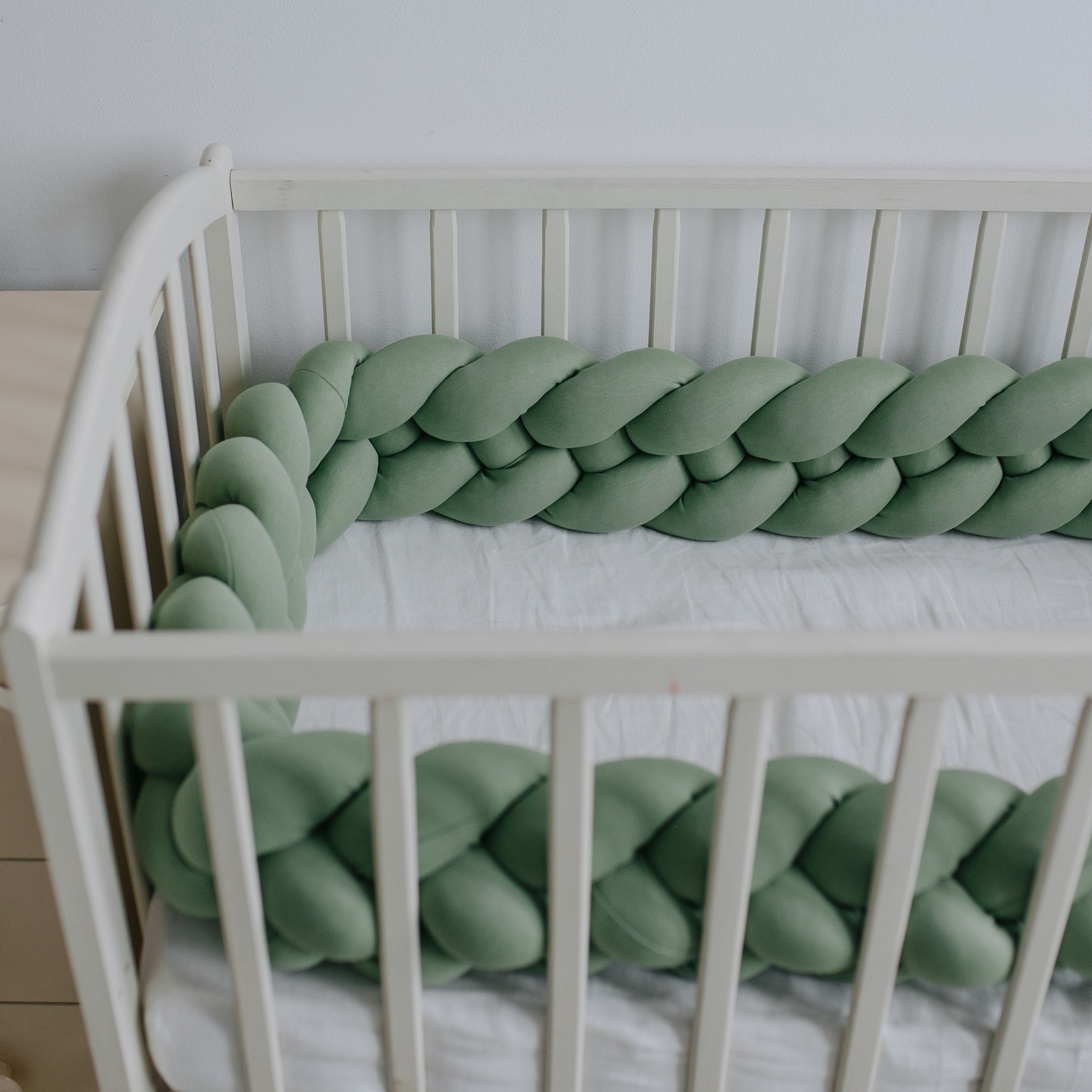 Green crib bumper online